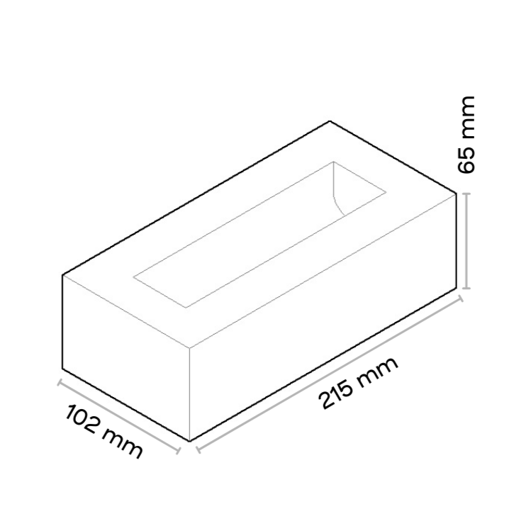 阿塞斯手作砖 WDF规格尺寸图 215×102×65mm