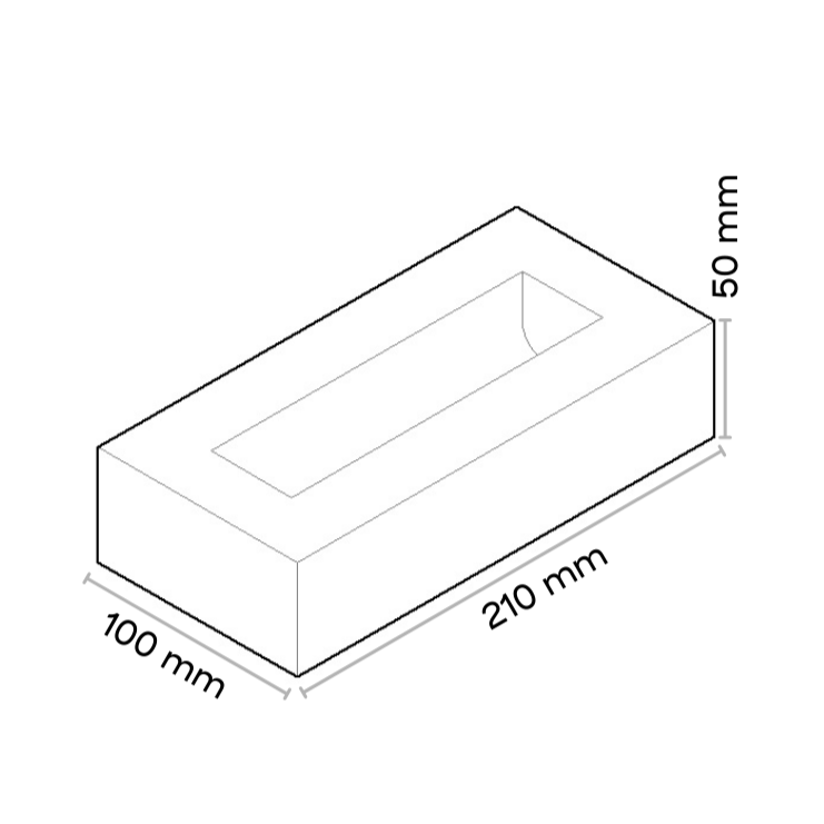 阿塞斯手作砖 WF(2)规格尺寸图 215×102×50mm