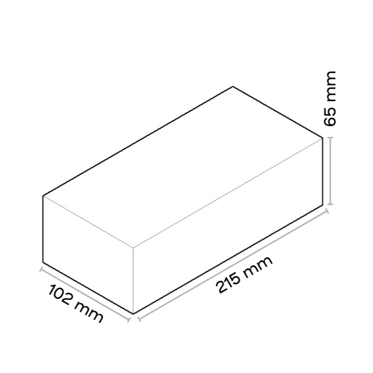 多姆斯手作砖 WDF规格尺寸图 215×102×65mm