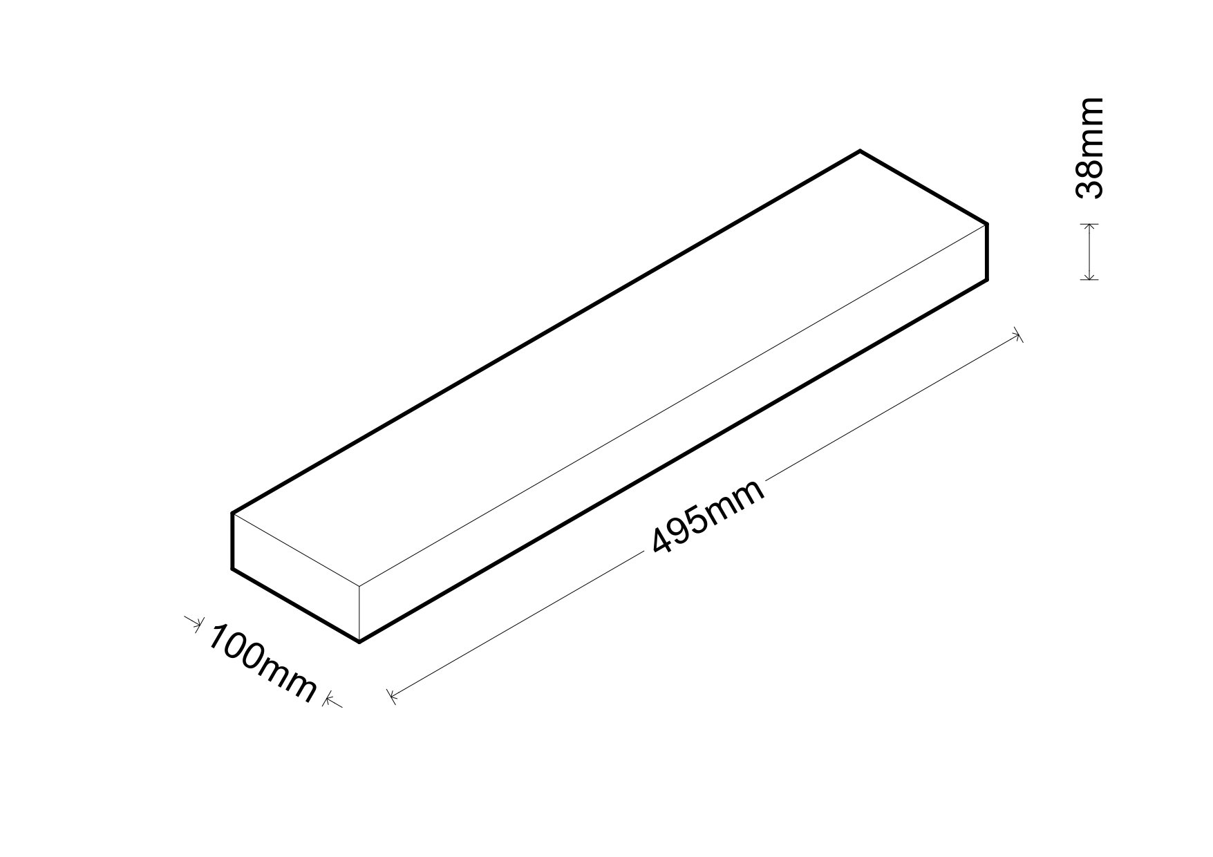长砖规格4尺寸图 495×100×38mm