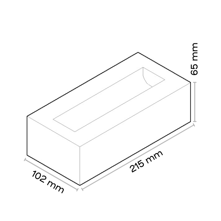 米洛萨手作砖 WDF规格尺寸图 215×102×65mm