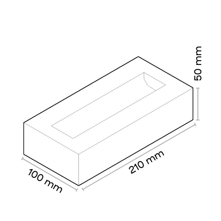 米洛萨手作砖 WF规格尺寸图 210×100×50mm
