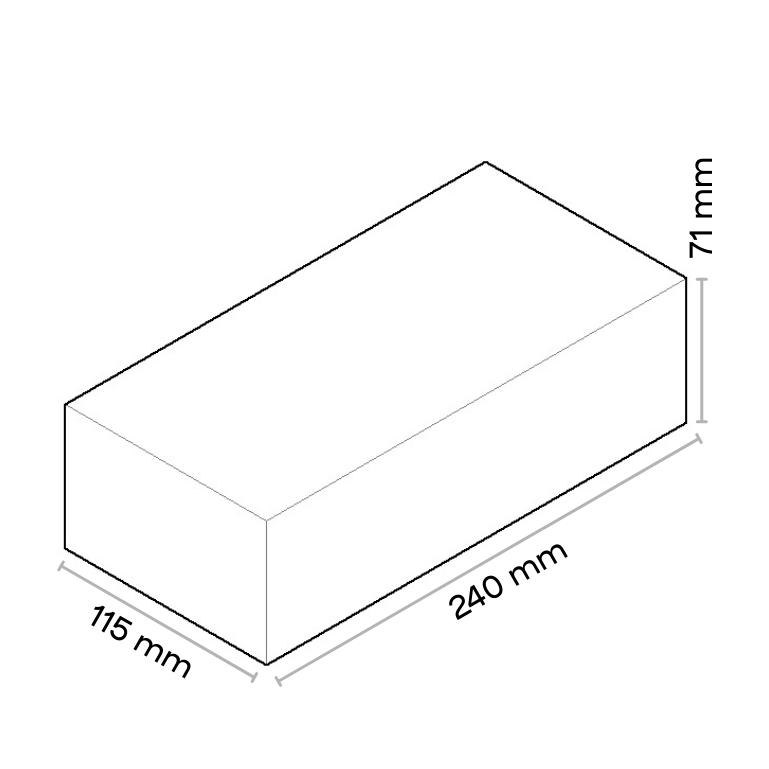 自然手作砖 NF规格尺寸图 240×115×71mm