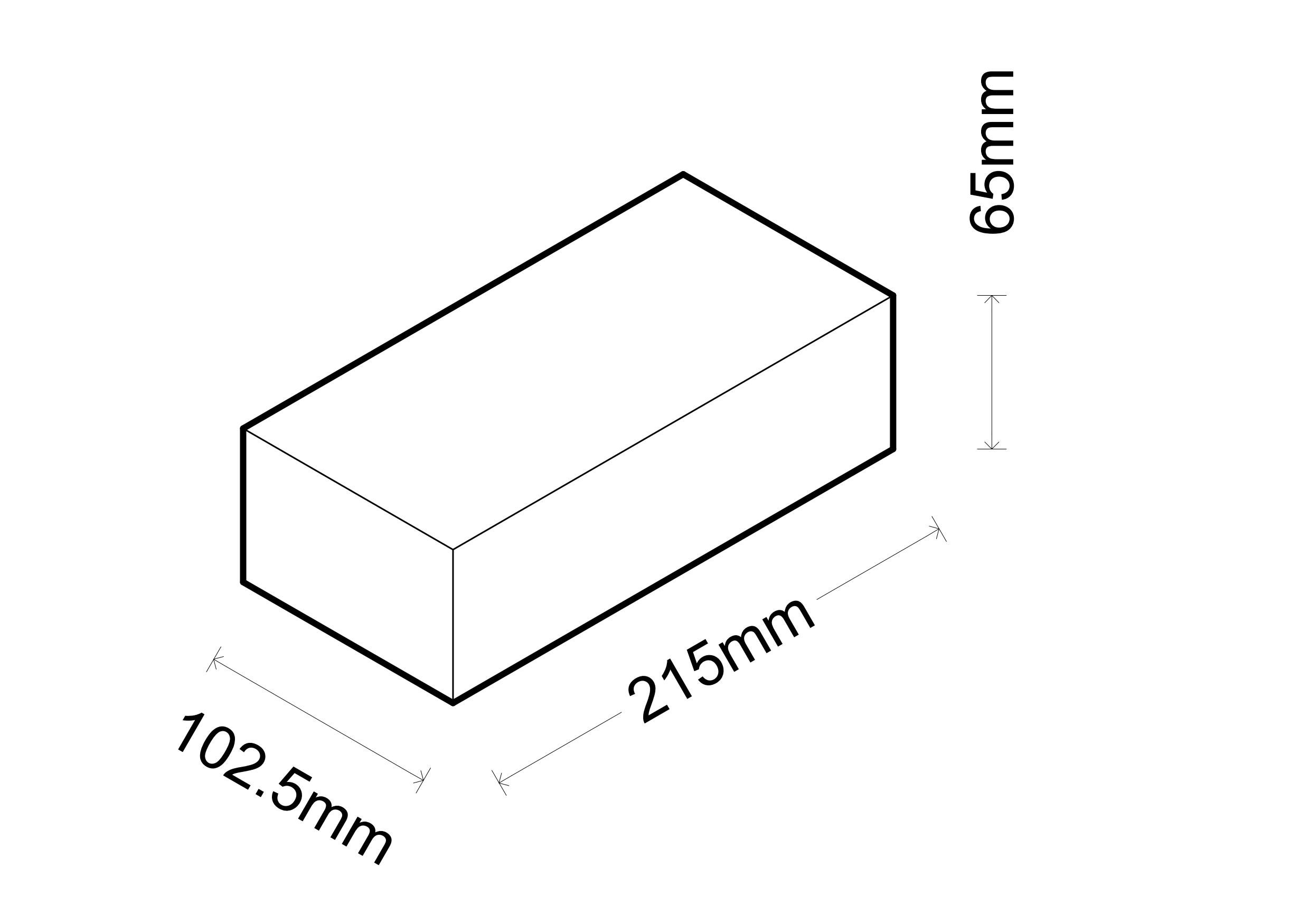 维多利亚砖标准规格尺寸图 215×102.5×65mm