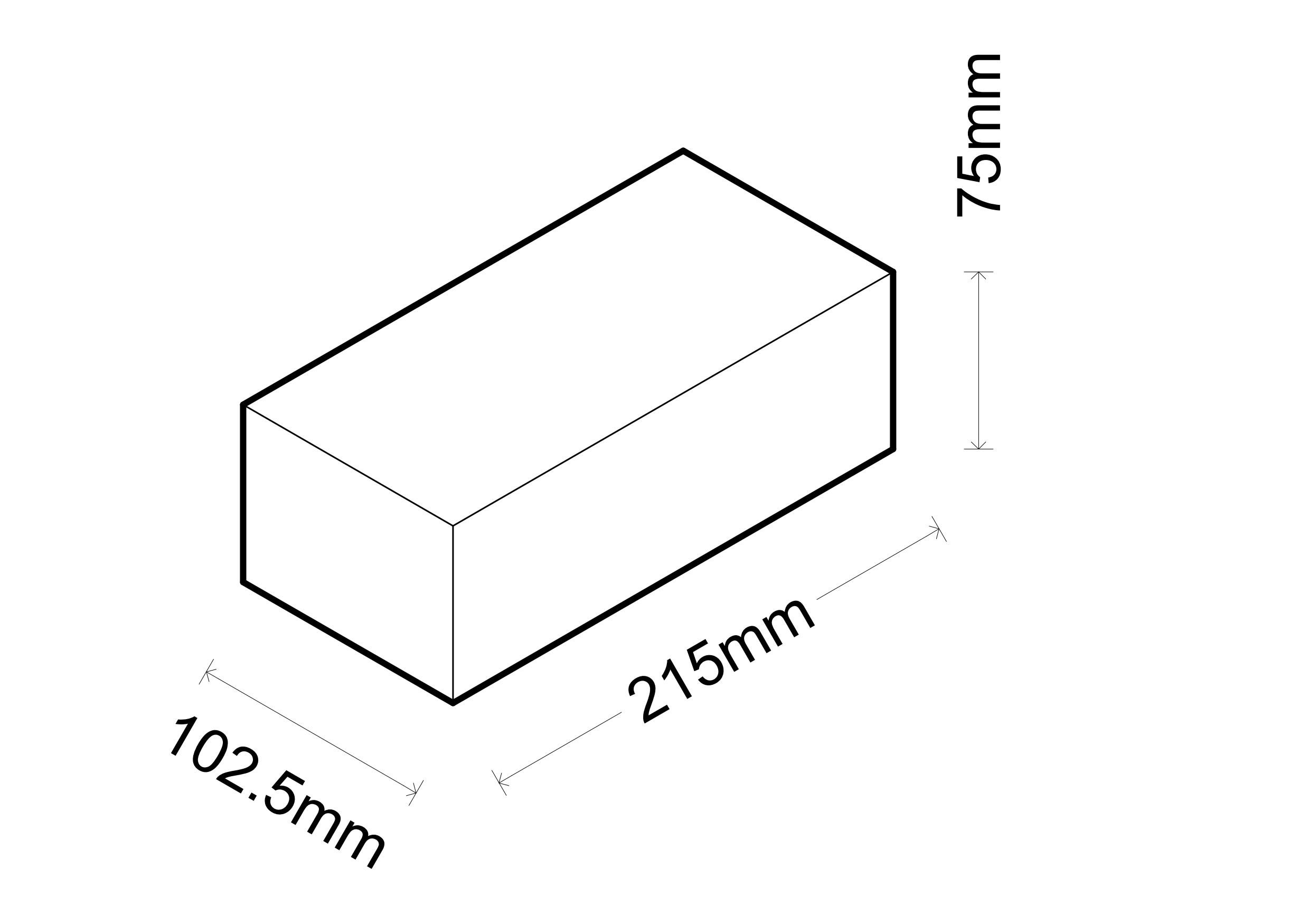 维多利亚砖加厚规格尺寸图 215×102.5×75mm